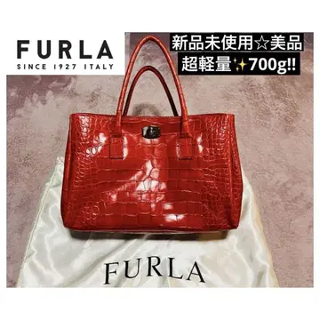 정품 FURLA 풀라 레드 빨간색 토트백 크로코 새상품 미사용 경량