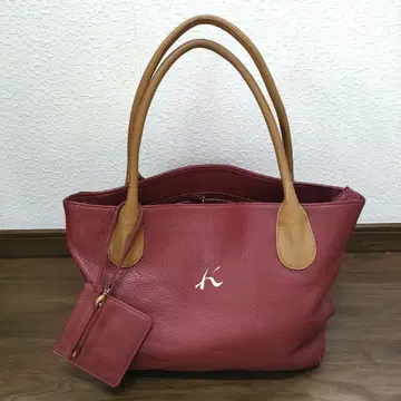 레어 색상 Kitamura 키타무라 가죽 토트백 크림슨 진한 빨간색