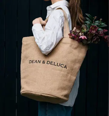 DEAN & DELUCA 20주년 기념 천연 주트 토트백 L