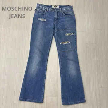 MOSCHINO 모스키노 스팽글 부츠컷 데님 팬츠