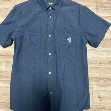 Laundry 셔츠 BOY 자수 데님풍 반팔 셔츠