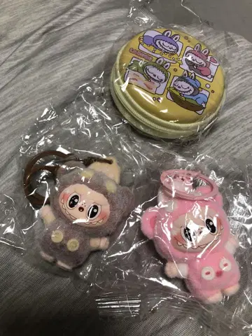 신품 LABUBU 키링, 마카롱 캔 케이스 포치 세트 판매