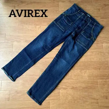 AVIREX 데님 부시 팬츠 베이커 팬츠 스트레치 다크 네이비 6포켓