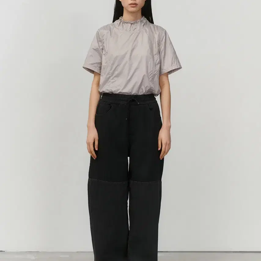 AMOMENTO | 아모멘토 Amomento Drawstring Denim Pants Black s