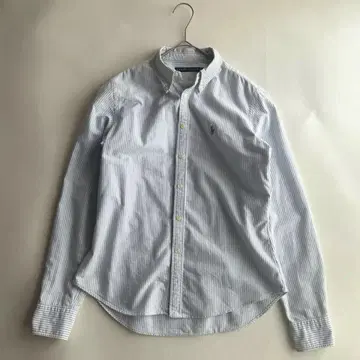 랄프 로렌 옥스퍼드 셔츠 버튼 다운 스트라이프 포니 자수