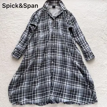 새상품급 Spick&Span 멀티 타탄 체크 플레어 셔츠 원피스