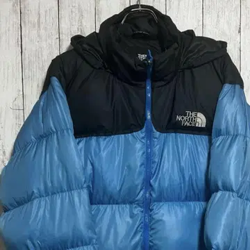 THE NORTH FACE 다운 재킷 700 후드 포함 파란색/검은색
