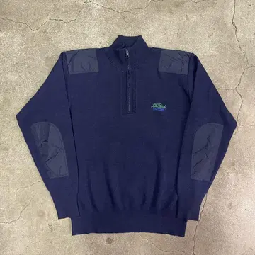 80년대 L.L.Bean 반지퍼 숄더 엘보 패치 스웨터 L