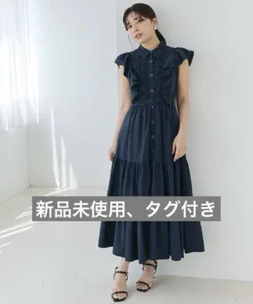AND COUTURE 코튼 레이스 프릴 셔츠 원피스 앙드 쿠튀르