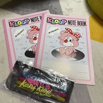 코다 쿠미 Kloop 노트 2권과 형광펜 세트