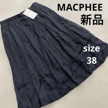 새상품 MACPHEE 맥피 투모로우랜드 실크 혼방 플레어 스커트 일본제