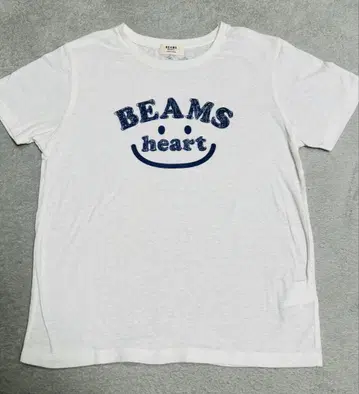 BEAMS 스마일 페이스 티셔츠 화이트