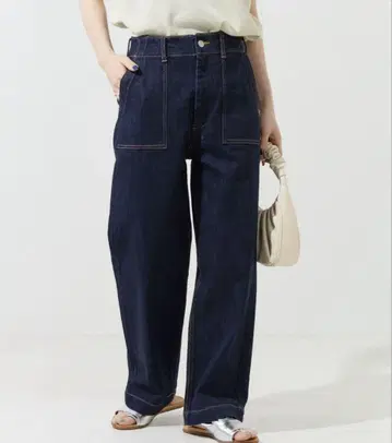 데님 와이드 베이커 팬츠 데님