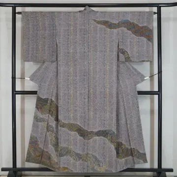 꽃무늬 사라사 순수 실크 쓰케사게 호몬기 세미 포멀 160cm a312