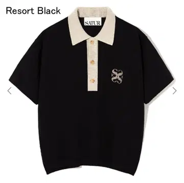 SATUR polo knit 피케 셔츠 black L