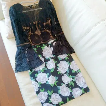 타다시 쇼지  tadashi 플라워  벨슬립  변형  원피스