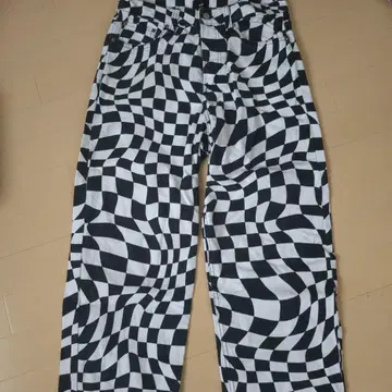 H&M 블록 팬츠 29, 물결치는 변형 SD 화이트 블랙 체크