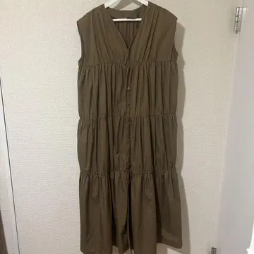 피칭 티어드 롱 원피스
