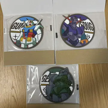 건담 시리즈 투명 고무 코스터 3종 + 추가 아이템