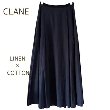 클라네 CLANE 클래식 플레어 롱 스커트 맥시 기장 린넨 마
