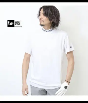 NEW ERA 화이트 몬크넥 티셔츠 L 사이즈 골프
