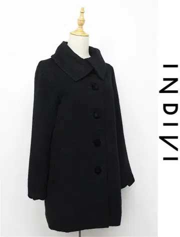 N351/INDIVI 코트 표면 기모 울 알파카 38 M 블랙 가을/겨울