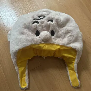 캐릭터 모자 귀 달린 플리스 소재 찰리 브라운 봉제 인형 햇