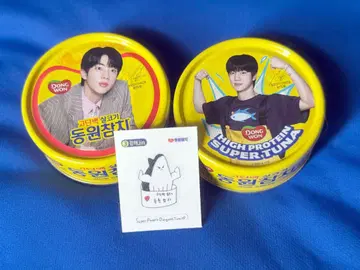 BTS JIN 동원 참치캔 2개, 스티커