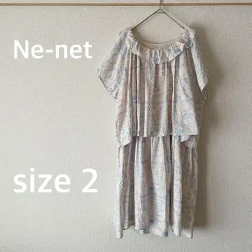 [ 새상품급 ] Ne-net 네넷 옷깃 프릴 자수 원피스 핑크 블루