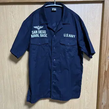 아비렉스 U.S. NAVY 반팔 셔츠 네이비