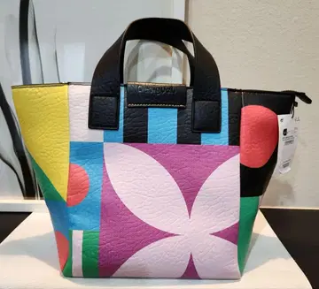 신품 Desigual 기하학 패턴 토트백