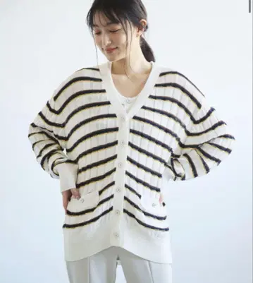 코코딜 COCODEAL 스트라이프 니트 카디건