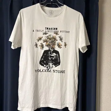 VOLCOM 남성용 티셔츠 화이트 L 사이즈