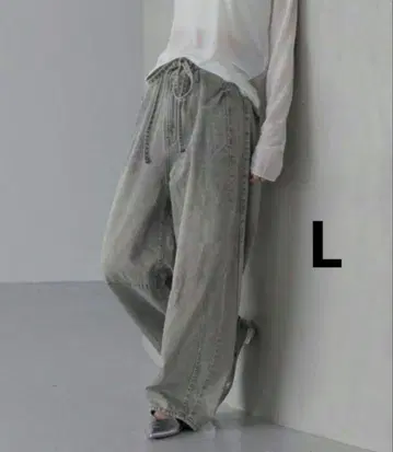 로리즈 팜 이지 배럴 데님 팬츠 L 그레이