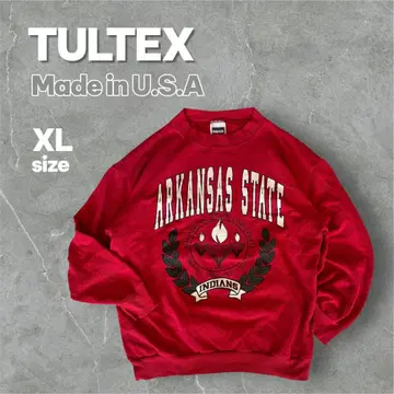 90년대 TULTEX USA 스웨터 대학 로고 XL 빨강 빈티지