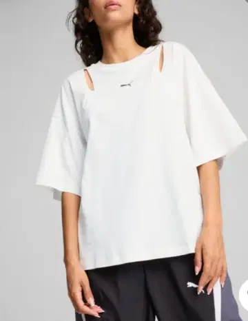 신품 PUMA M 데어 투 오버사이즈 컷아웃 반팔 티셔츠