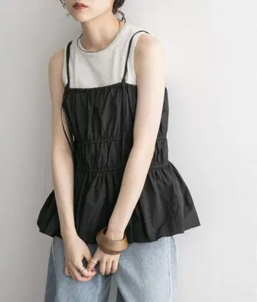 KBF 캐미 뷔스티에 개더 리본 뷔스티에