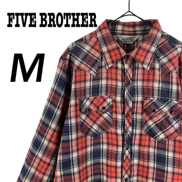 FIVE BROTHER 파이브 브라더 체크 무늬 웨스턴 셔츠