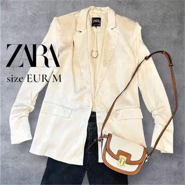 ZARA 자라 새틴 오버 사이즈 자켓 베이지 M EUR M 광택감