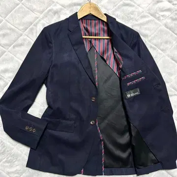 타케오키쿠치 네이비 체크 패턴 테일러드 재킷 블레이저 2B