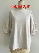 sabbatum 소매 개더 와이드 풀오버