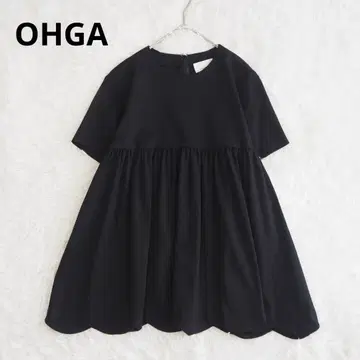 미품 OHGA 스칼라프 티셔츠 컷소 블랙