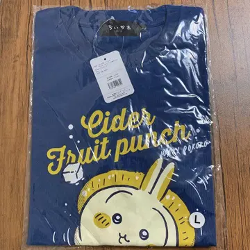 치카와 티셔츠 사이다 과일 퐁치 분출 장면 토끼 L 사이즈