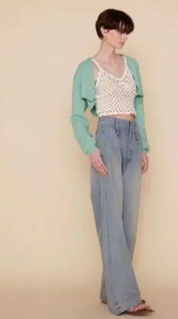 신품 Sea Room lynn 하이웨이스트 루즈 핏 데님 트라우저 24