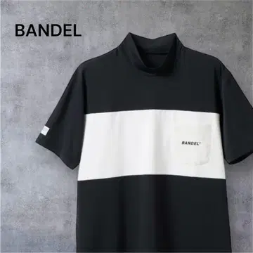 [ 새상품 택 포함 ] BANDEL 남성용 모크넥 블랙 화이트 포켓 L