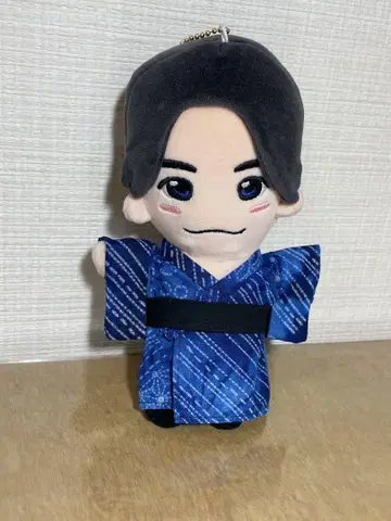 작은 인형 옷 유카타(자수 청색)
