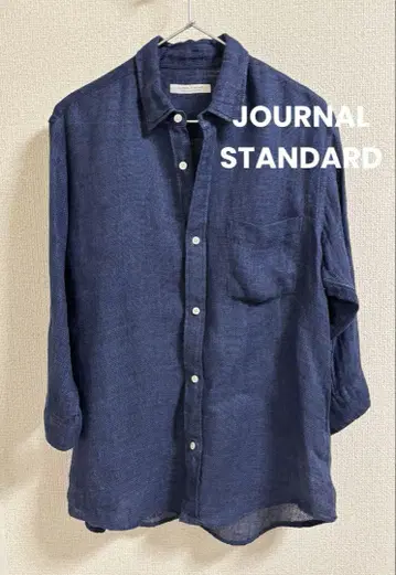 JOURNAL STANDARD 블루 리 7부 소매 셔츠 남성용 L 사이즈