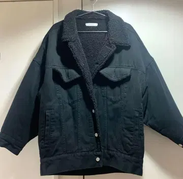MOUSSY 마우지 아우터 보아 칼라 블랙 데님 재킷