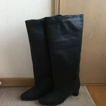 미사용 새상품 롱 부츠 블랙 3L 25.0cm