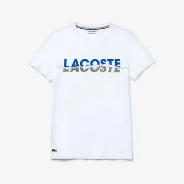 LACOSTE 화이트 T셔츠 (사이즈: US: S, FR: 3)